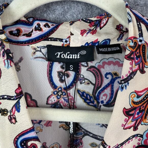 NWT Tolani Batwing Blouse Size S Cupro Paisley Floral Boho Chic Oversized - Picture 7 of 11